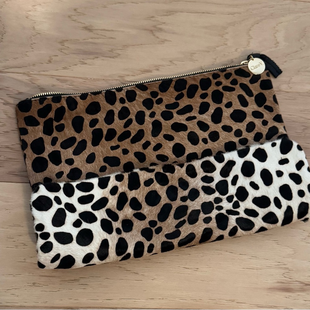 Clare V. Pony Hair Leopard Print Folded Clutch - Picture 5 of 5